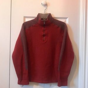 XS Red Smartwool Half-Zip Sweater